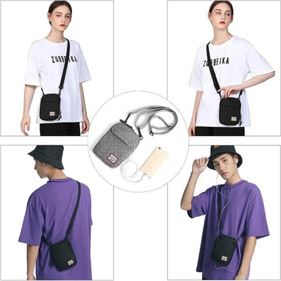 Small Crossbody Bag for Men, Mini Messenger Bag Shoulder Bag for Phone Passport - Picture 6 of 7